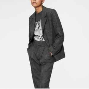 Anine Bing Becky Striped Blazer Small